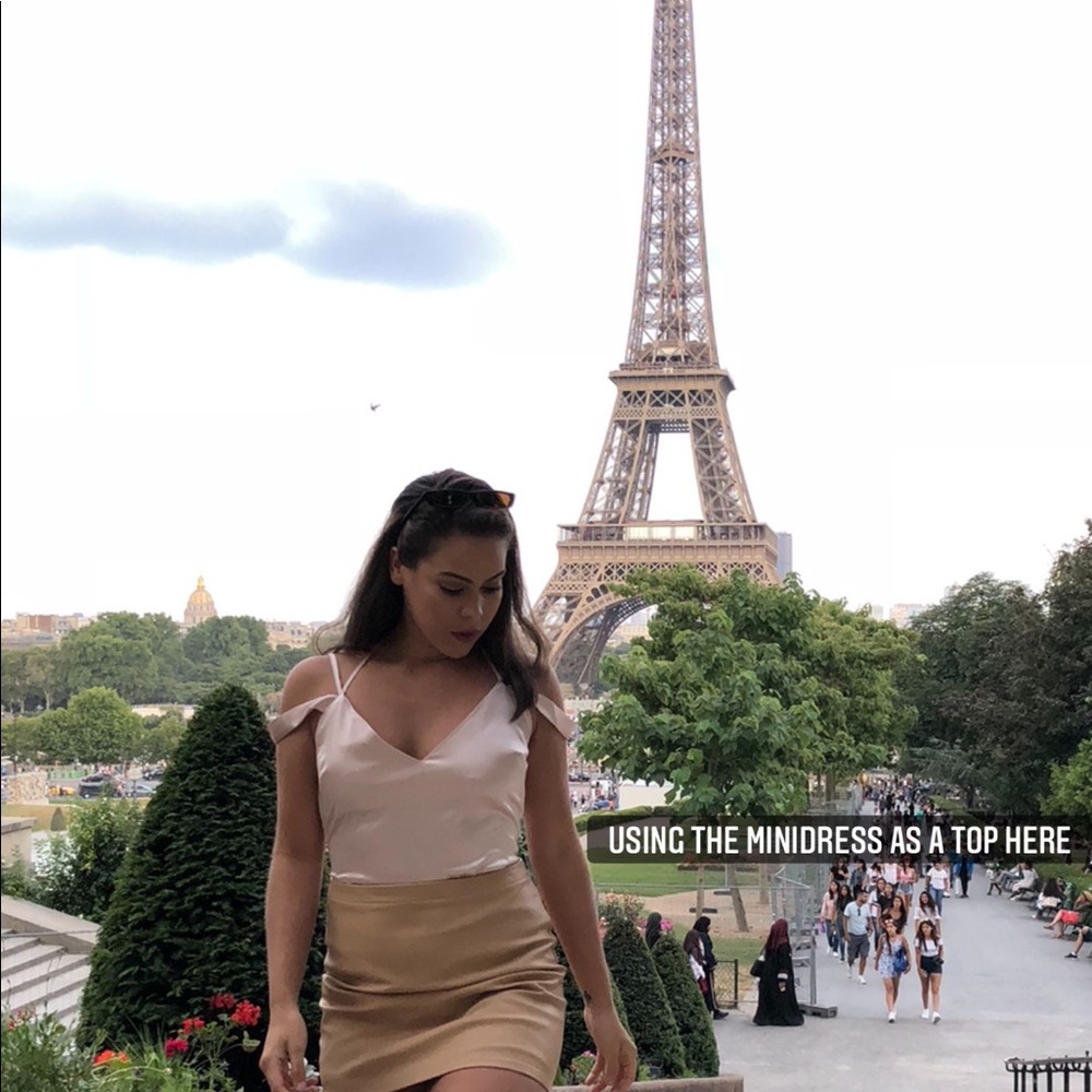 Champagne Satin Feel Dress